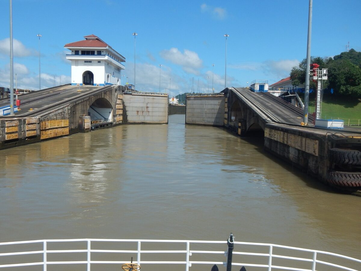 Panama Canal lock control tower